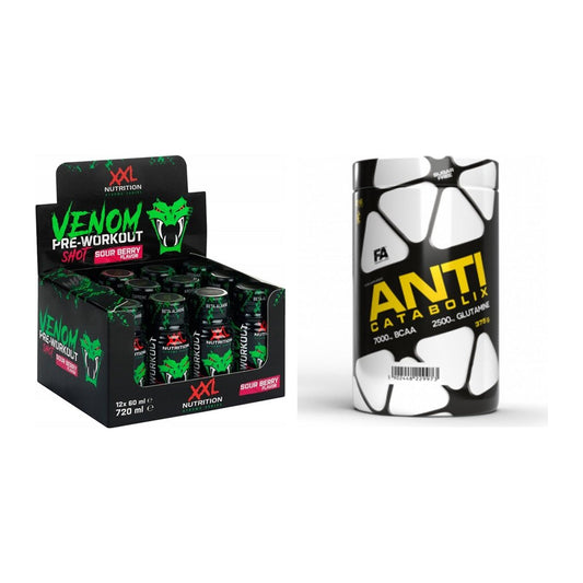 Trainings-Set: XXL Nutrition Venom Shot + FA Nutrition Anticatabolix – alle enthaltenen Artikel
