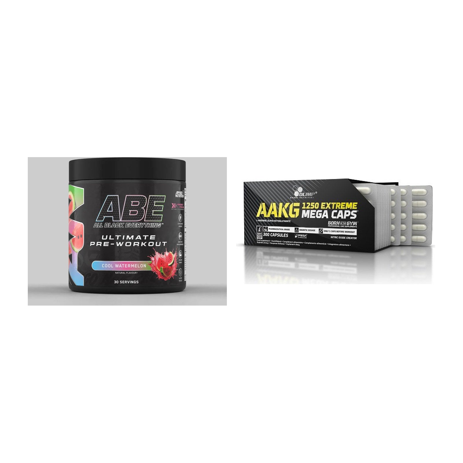 Trainings-Set: Applied Nutrition A.B.E + Olimp AAKG Extreme Mega – alle enthaltenen Artikel