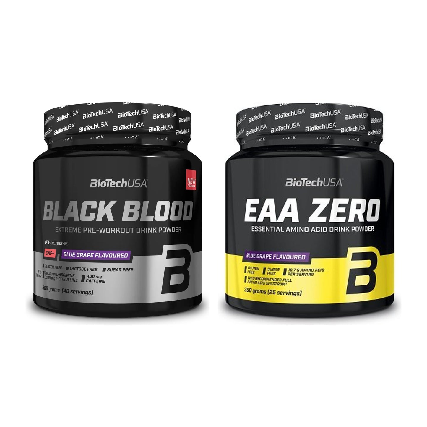 Trainings-Set: BioTech Black Blood CAF+ 300g (80 + BioTech EAA Zero – alle enthaltenen Artikel