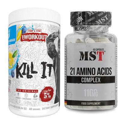 Trainings-Set: Rich Piana 5% Nutrition Kill It + MST 21 Amino Acids – alle enthaltenen Artikel