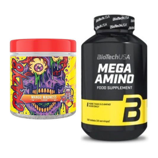 Trainings-Set: Swedish Supplements Crazy 8 + BioTech Mega Amino – alle enthaltenen Artikel