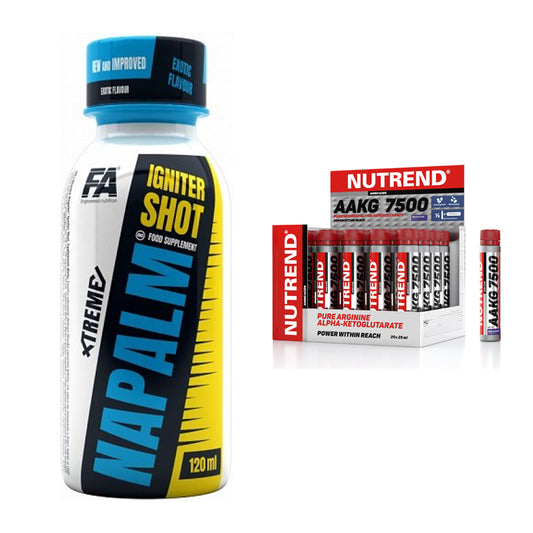 Trainings-Set: FA Nutrition Xtreme Napalm + Nutrend AAKG 7500 Shots – alle enthaltenen Artikel