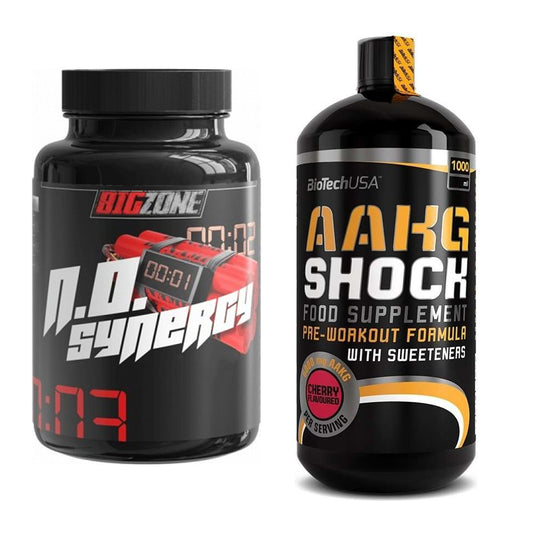 Trainings-Set: Big Zone N.O Synergy + BioTech AAKG Shock Extreme – alle enthaltenen Artikel