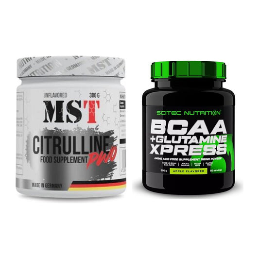 Trainings-Set: MST Citrulline Malat 300g + Scitec BCAA+ Glutamine – alle enthaltenen Artikel