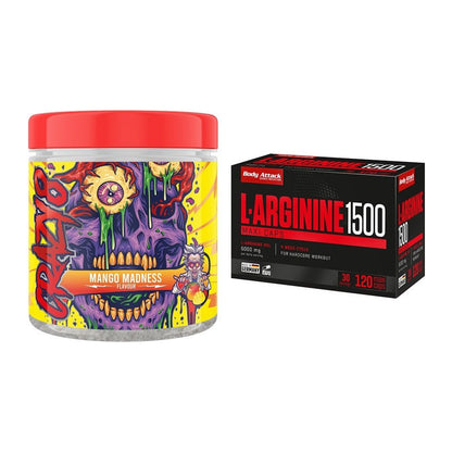 Trainings-Set: Swedish Supplements Crazy + Body Attack L-Arginin 1500 – alle enthaltenen Artikel