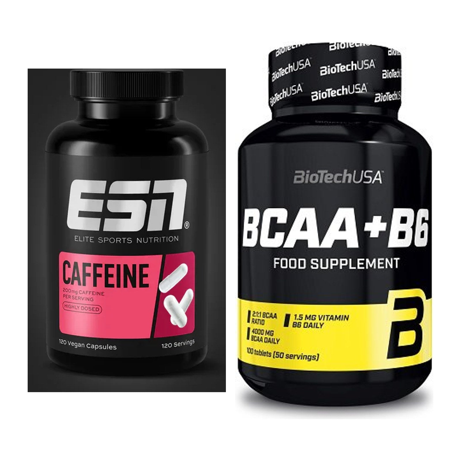 Trainings-Set: ESN Caffeine Caps + BioTech BCAA+B6 100 Tabl – alle enthaltenen Artikel