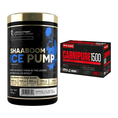 Trainings-Set: Kevin Levrone Shaaboom Ice + Body Attack Carnipure 1500 – alle enthaltenen Artikel