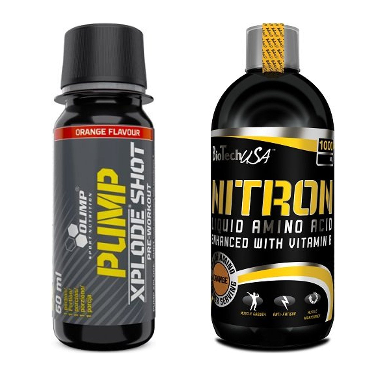 Trainings-Set: Olimp Pump Xplode Shot + BioTech Liquid Amino – alle enthaltenen Artikel
