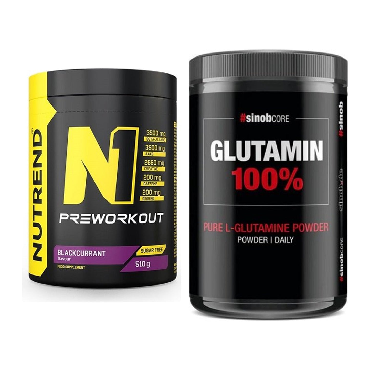 Trainings-Set: Nutrend N1 Preworkout + Sinob Core L-Glutamin – alle enthaltenen Artikel
