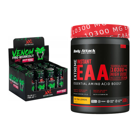 Trainings-Set: XXL Nutrition Venom Shot + Body Attack Extreme – alle enthaltenen Artikel