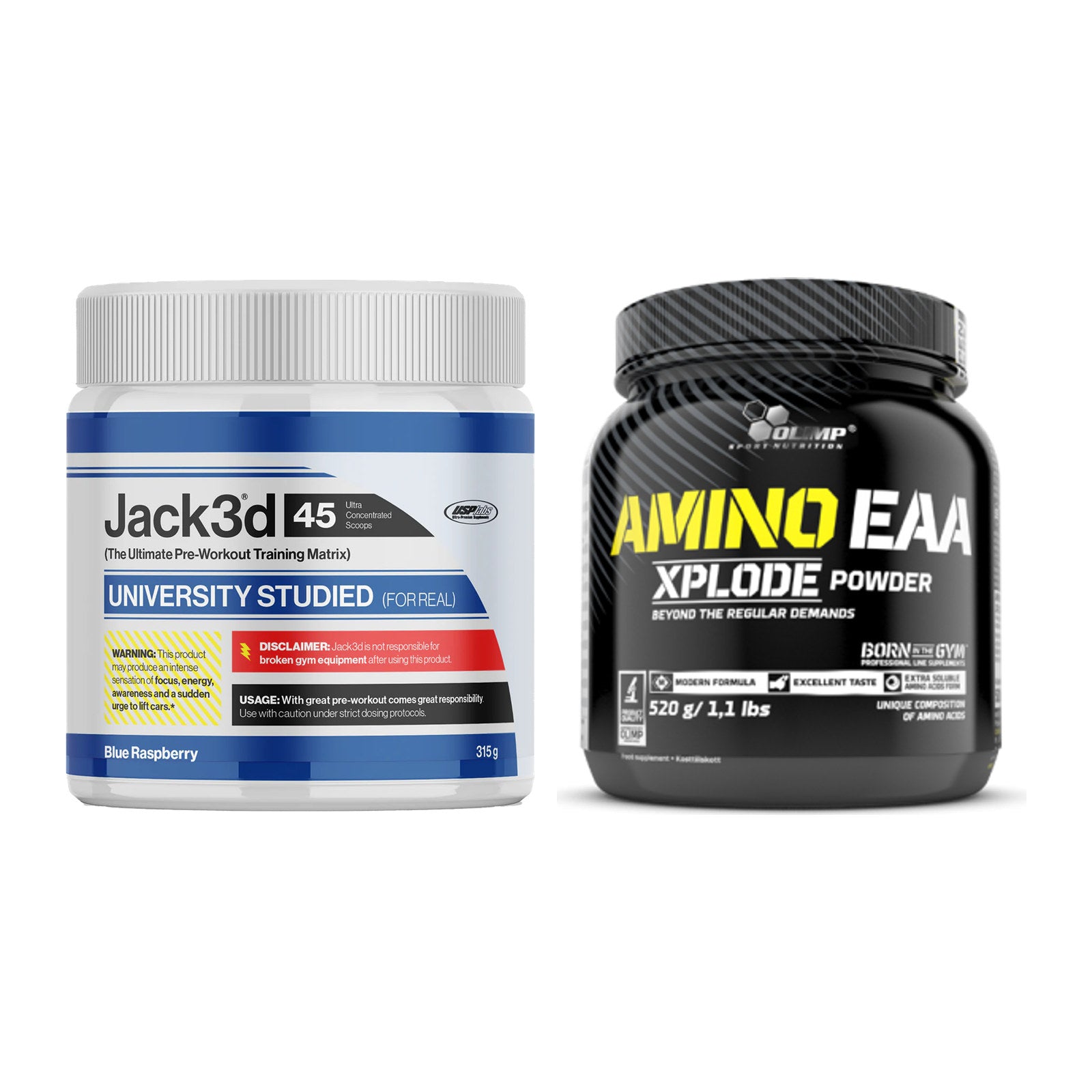 Trainings-Set: USP Labs Jack3d 45 Serv. + Olimp Amino EAA Xplode- 520g – alle enthaltenen Artikel