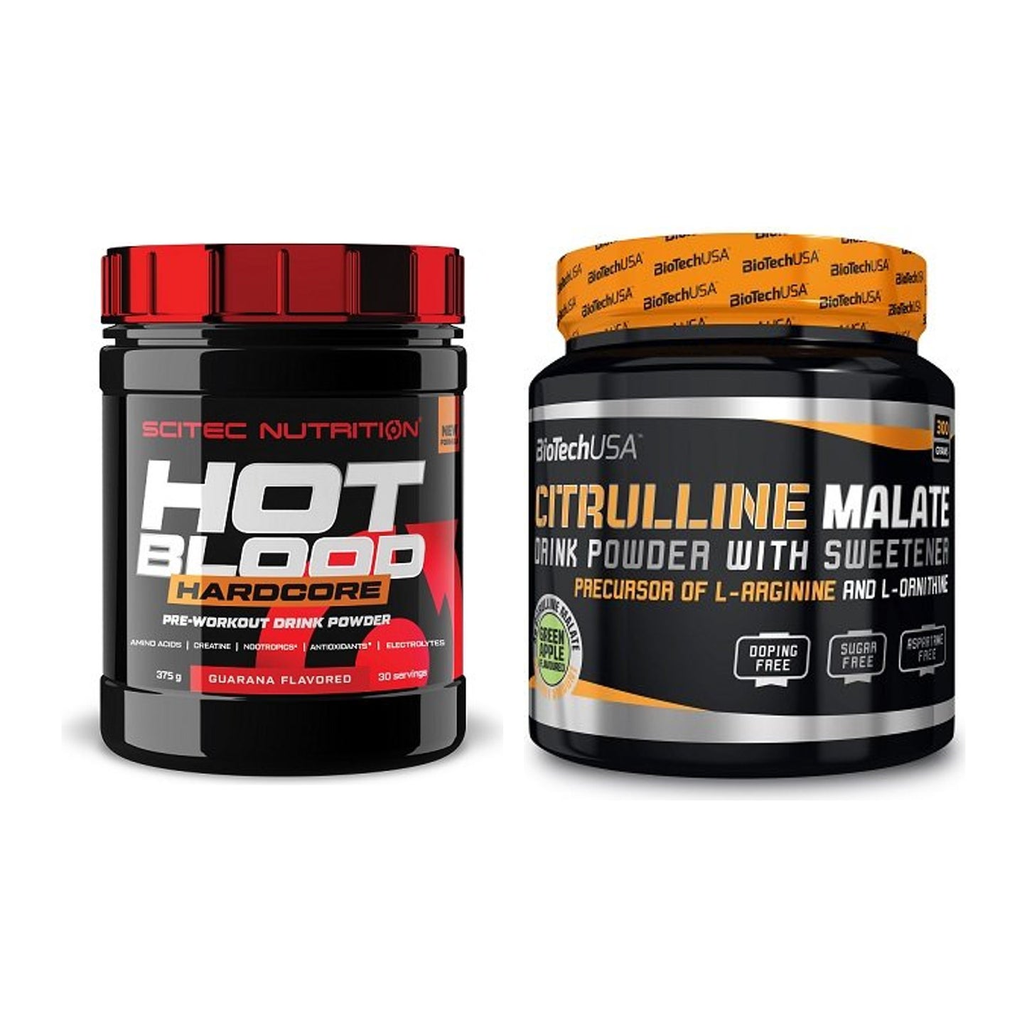 Trainings-Set: Scitec Hot Blood Hardcore + BioTech Citrulline Malate – alle enthaltenen Artikel