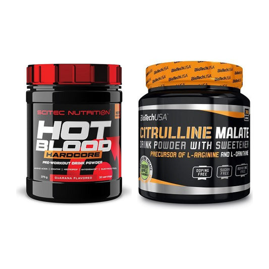 Trainings-Set: Scitec Hot Blood Hardcore + BioTech Citrulline Malate – alle enthaltenen Artikel