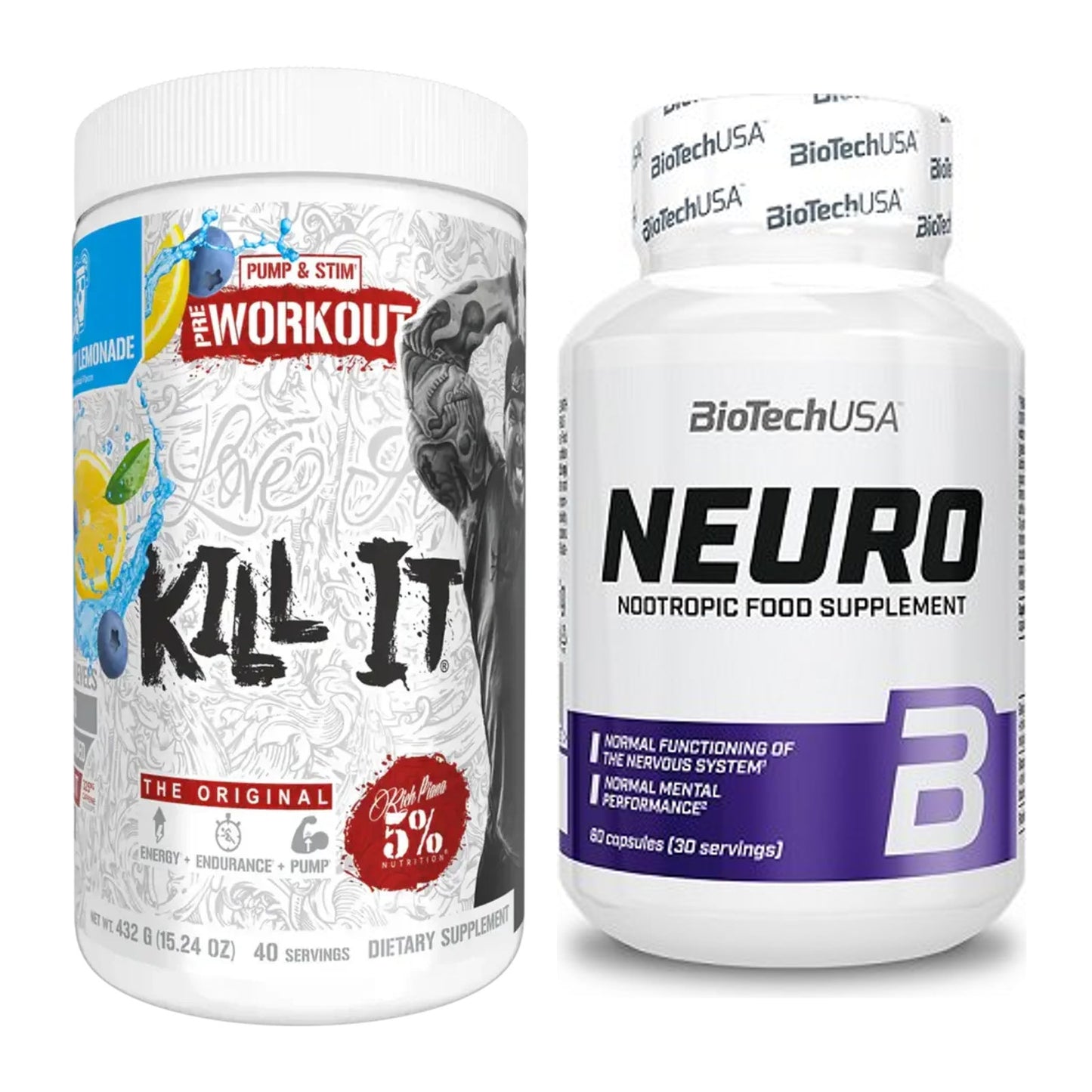 Trainings-Set: Rich Piana 5% Nutrition Kill It + BioTech Neuro – alle enthaltenen Artikel