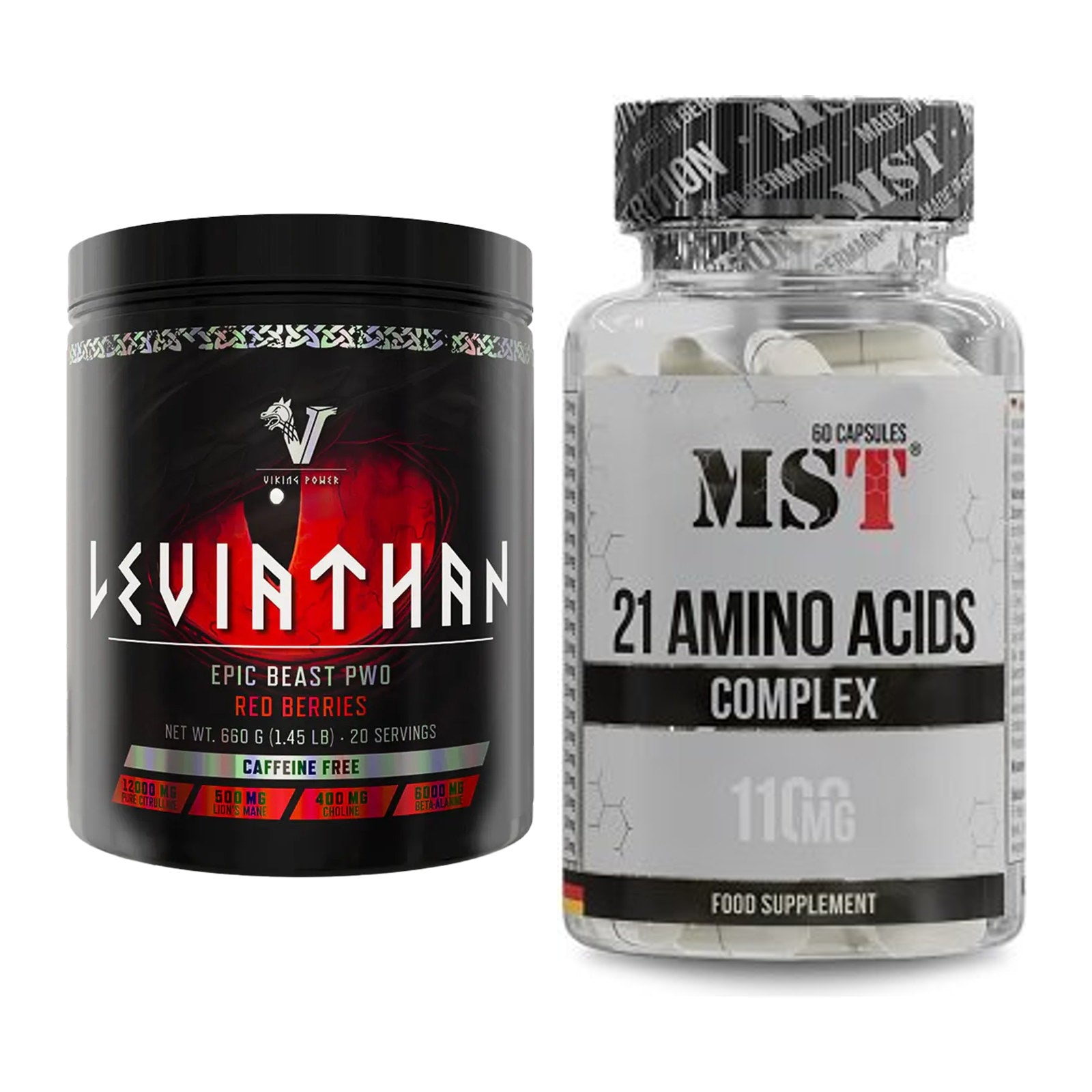 Trainings-Set: Viking Power Leviathan Hardcore + MST 21 Amino Acids – alle enthaltenen Artikel