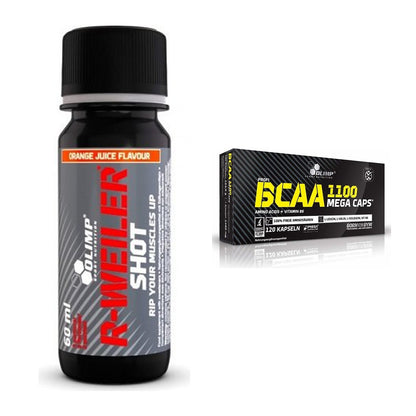 Trainings-Set: Olimp R-Weiler Shot + Olimp BCAA Mega Caps – alle enthaltenen Artikel