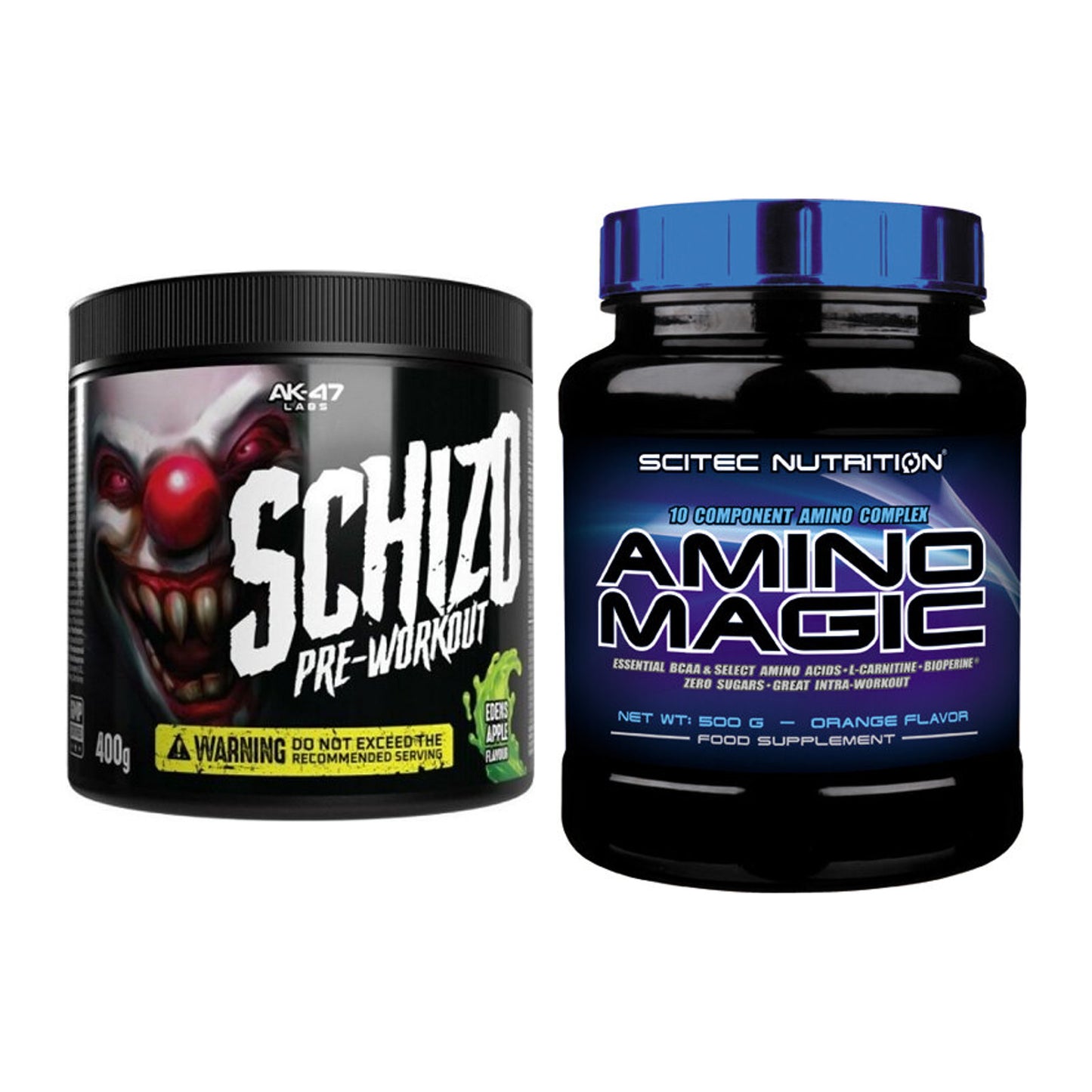 Trainings-Set: AK47 Labs Schizo Pre-Workout + Scitec Amino Magic – alle enthaltenen Artikel