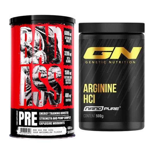 Trainings-Set: BAD ASS Pre + GN Arginine HCL Nano Pure – alle enthaltenen Artikel