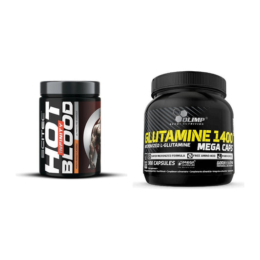 Trainings-Set: Scitec Hot Blood INFINITY + Olimp L-Glutamine Mega Caps – alle enthaltenen Artikel