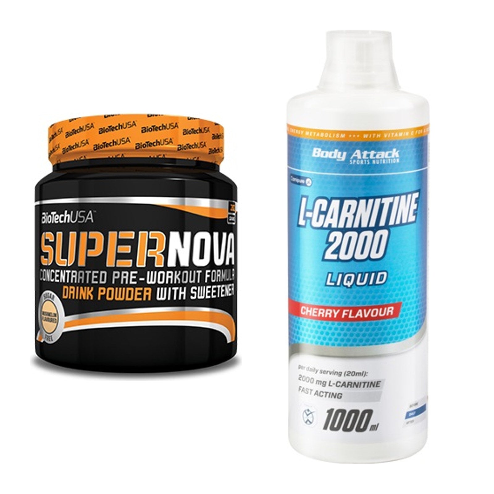 Trainings-Set: BioTech Supernova + Body Attack L-Carnitine Liquid – alle enthaltenen Artikel