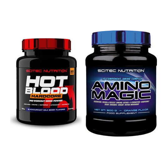 Trainings-Set: Scitec Hot Blood Hardcore + Scitec Amino Magic – alle enthaltenen Artikel