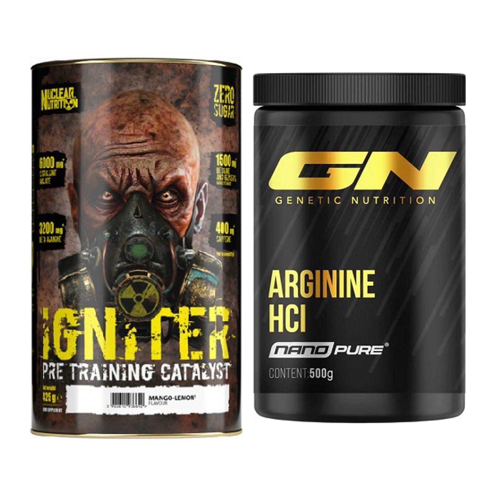 Trainings-Set: Nuclear Nutrition IGNITER + GN Arginine HCL Nano Pure – alle enthaltenen Artikel