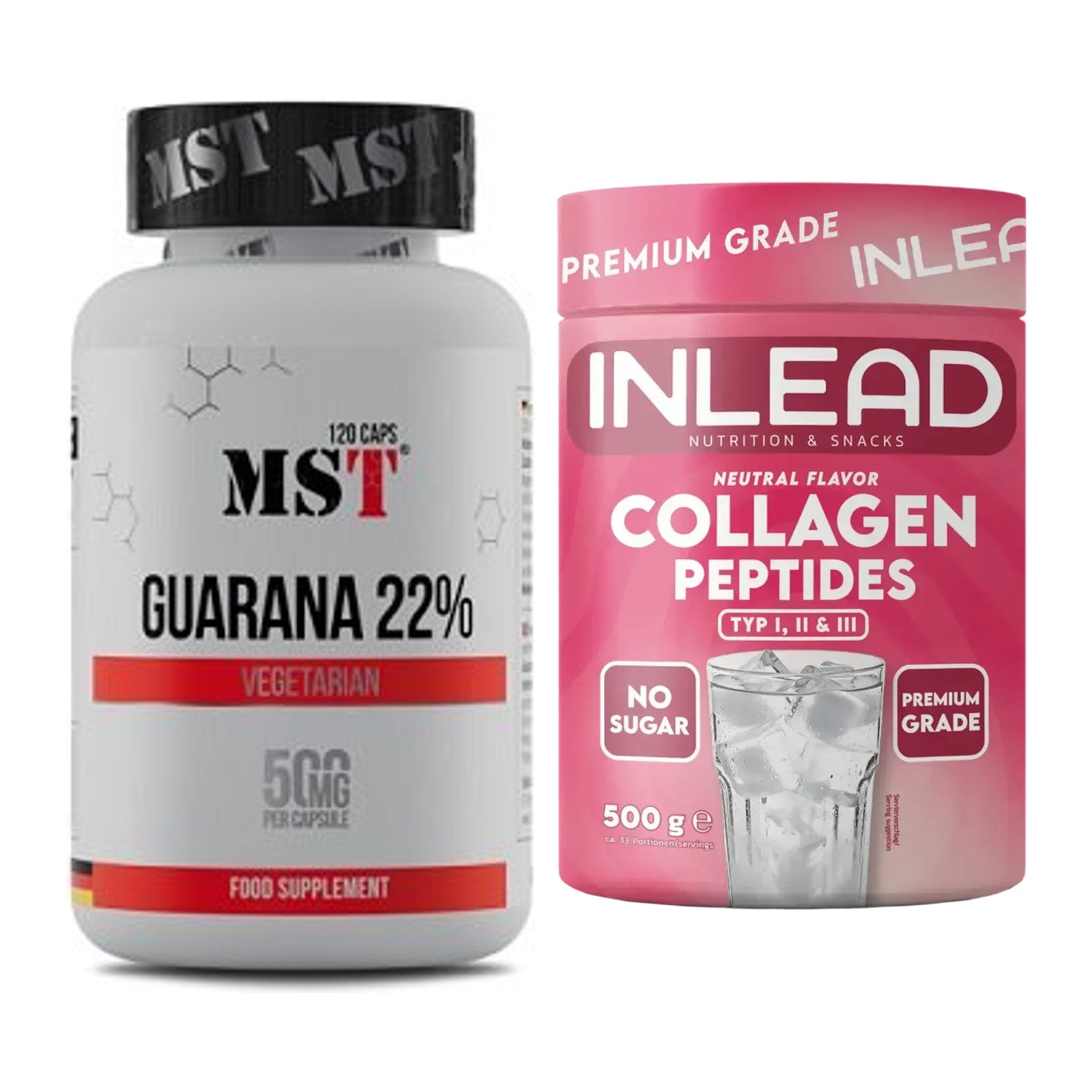 Trainings-Set: MST Guarana 22% + INLEAD Collagen Peptides Typ I, II – alle enthaltenen Artikel