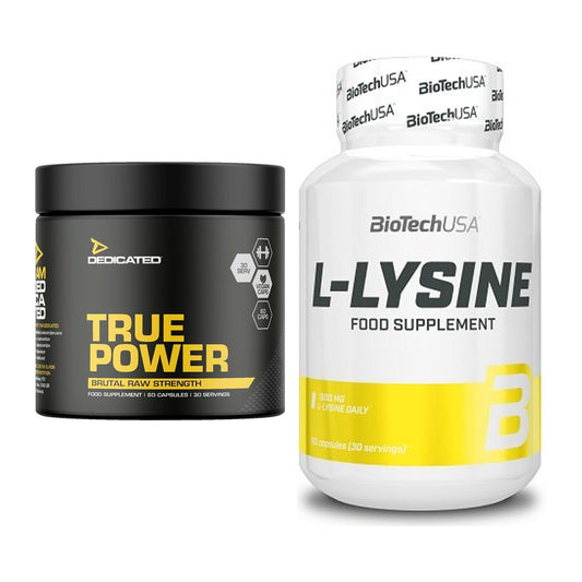 Trainings-Set: Dedicated True Power + BioTech L-Lysine – alle enthaltenen Artikel