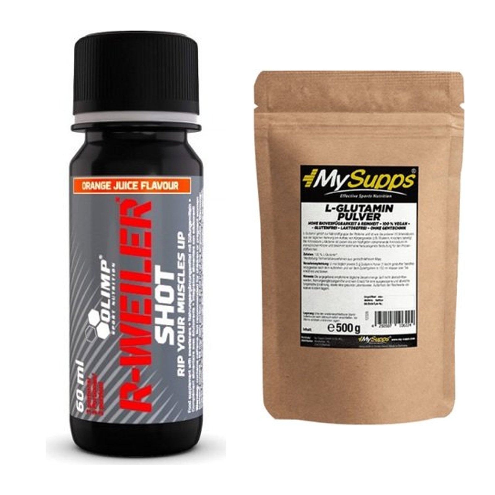 Trainings-Set: Olimp R-Weiler Shot + MySupps Glutamine – alle enthaltenen Artikel