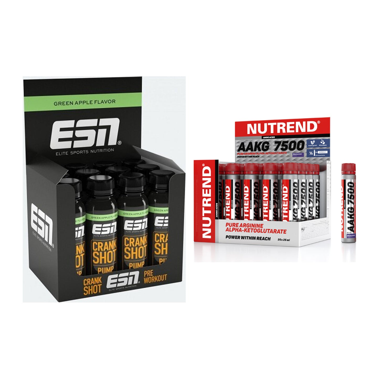 Trainings-Set: ESN Crank Pump Shot + Nutrend AAKG 7500 Shots – alle enthaltenen Artikel