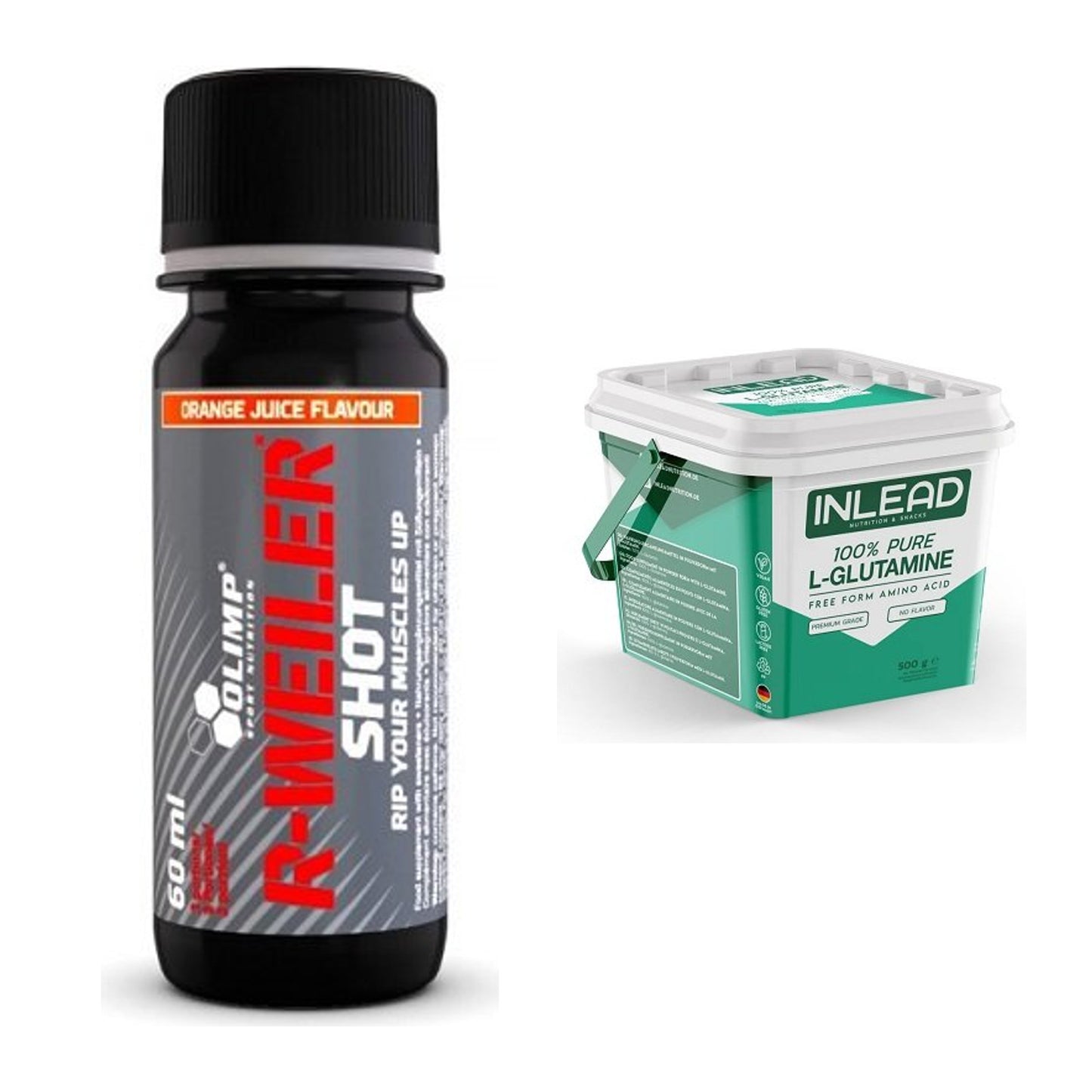 Trainings-Set: Olimp R-Weiler Shot + INLEAD L-Glutamine – alle enthaltenen Artikel
