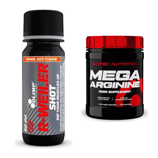 Тренировъчен комплект: Olimp R-Weiler Shot + Scitec Mega Arginine - всички артикули са включени