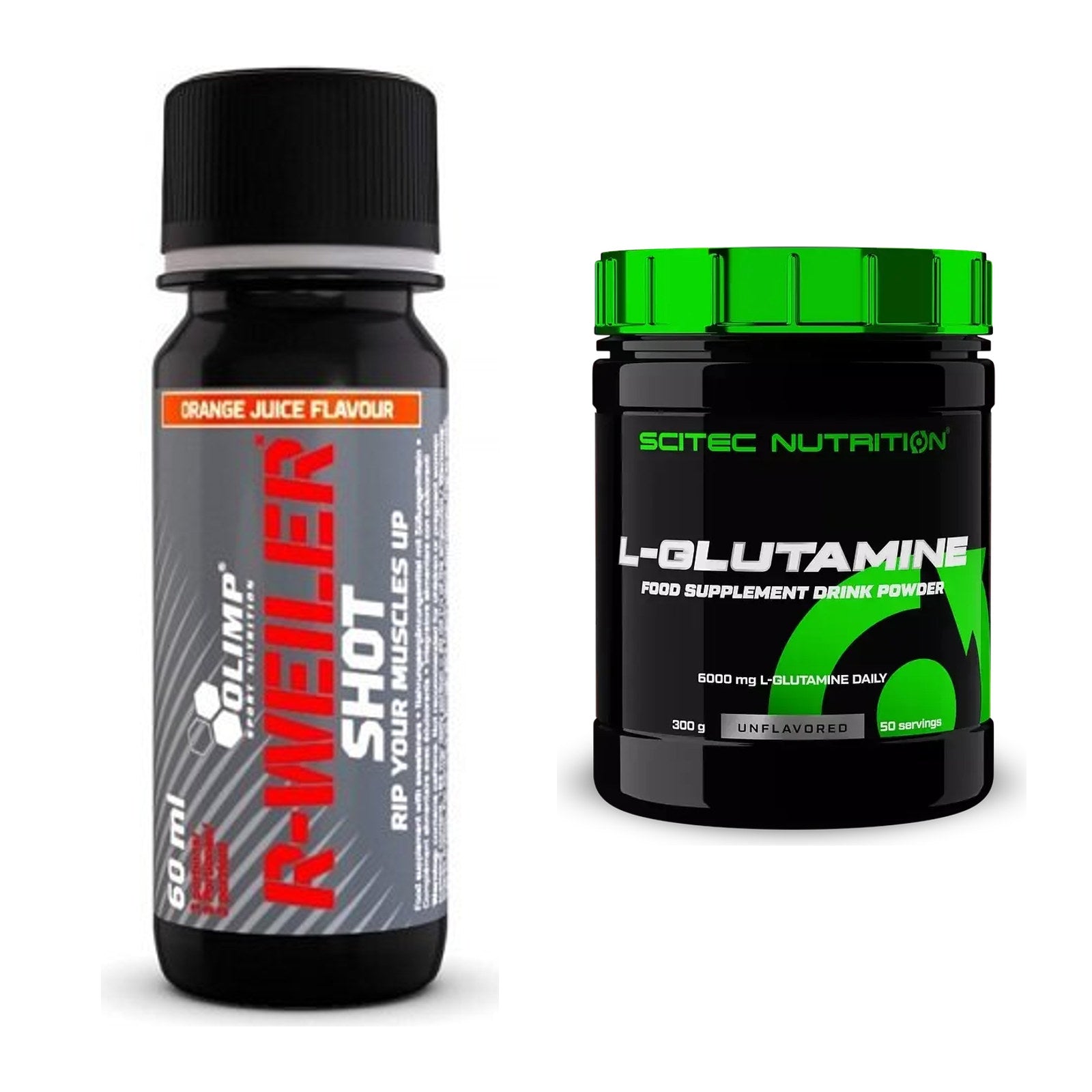 Trainings-Set: Olimp R-Weiler Shot + Scitec L-Glutamin – alle enthaltenen Artikel