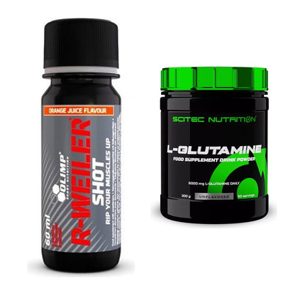 Trainings-Set: Olimp R-Weiler Shot + Scitec L-Glutamin – alle enthaltenen Artikel