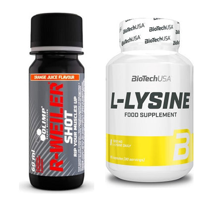 Trainings-Set: Olimp R-Weiler Shot + BioTech L-Lysine – alle enthaltenen Artikel