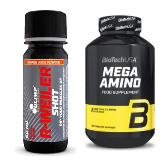 Trainings-Set: Olimp R-Weiler Shot + BioTech Mega Amino – alle enthaltenen Artikel