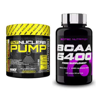Trainings-Set: NXT Nutrition TNT Nuclear Pump + Scitec BCAA 6400 – alle enthaltenen Artikel