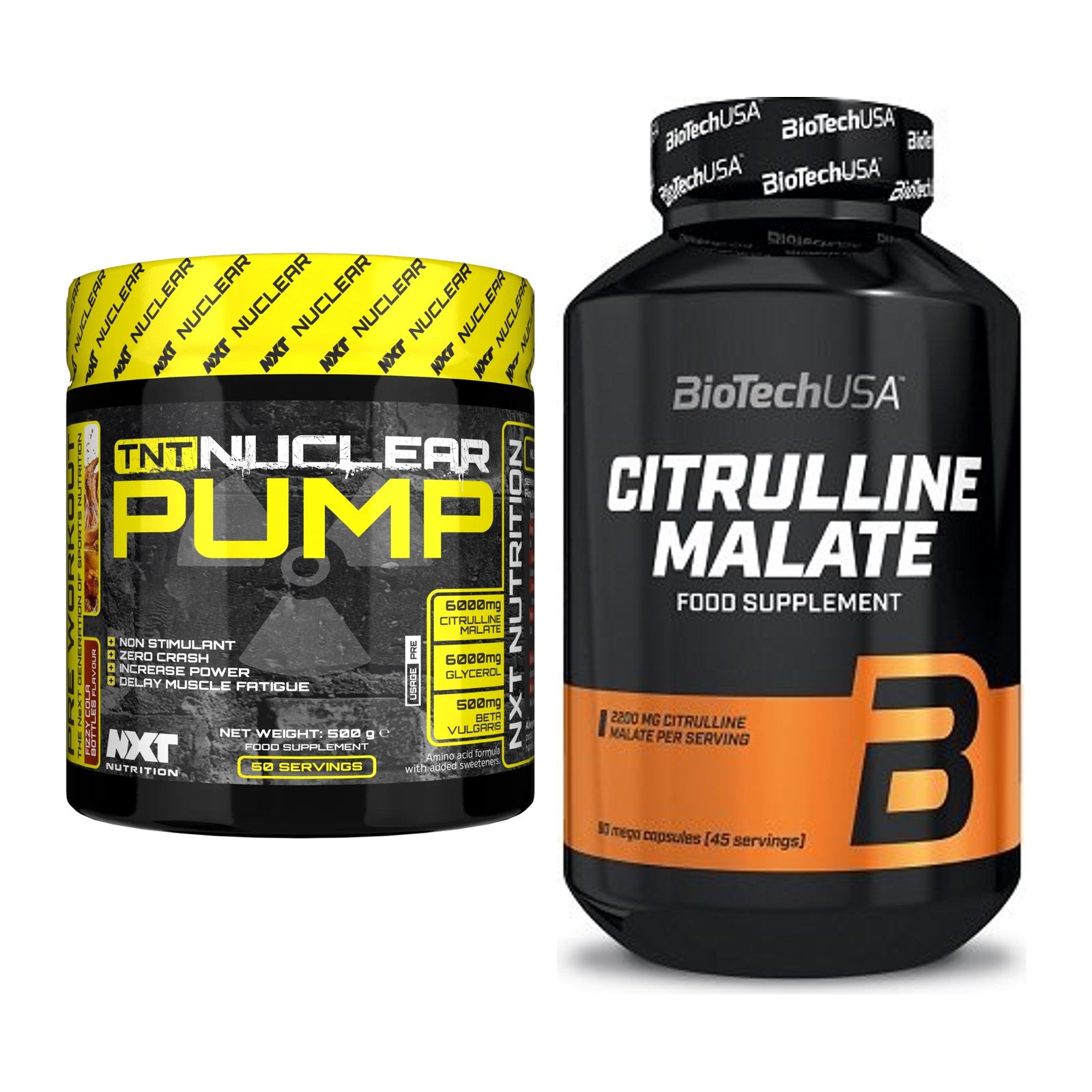 Trainings-Set: NXT Nutrition TNT Nuclear + BioTech Citrulline Malate – alle enthaltenen Artikel