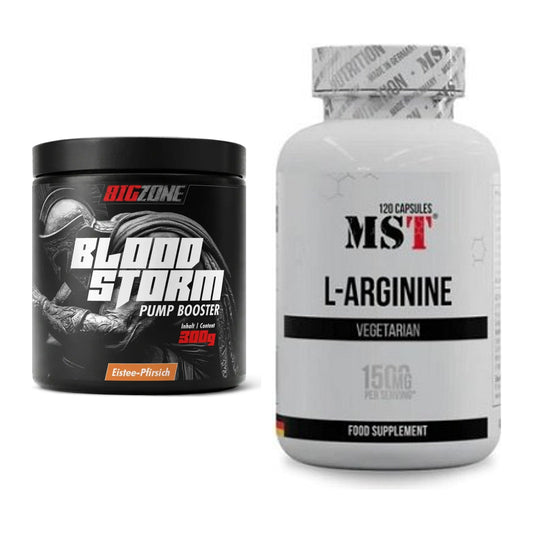 Trainings-Set: Big Zone Bloodstorm 2.0 + MST L-Arginine 120 Kaps. – alle enthaltenen Artikel