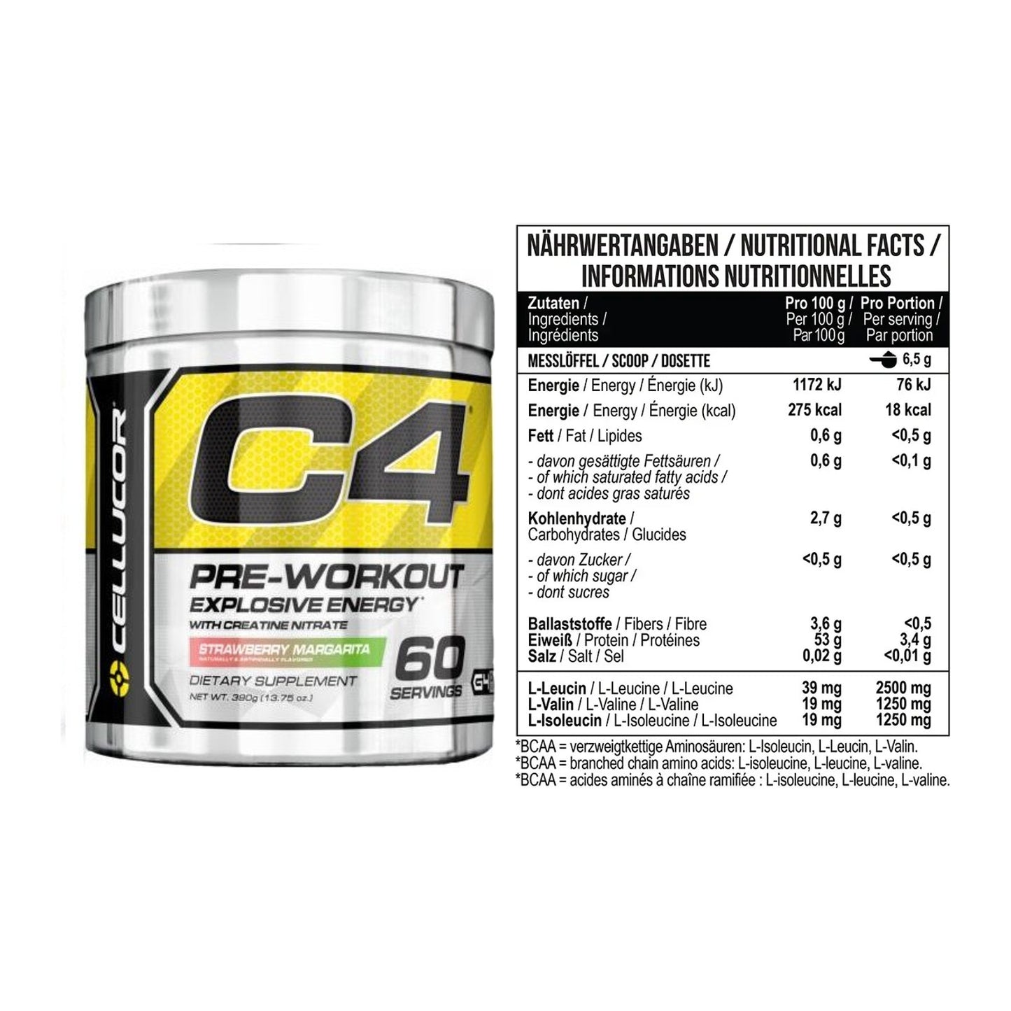 Trainings-Set: Cellucor C4 Original 60 Serv. + MST BCAA Zero – alle enthaltenen Artikel