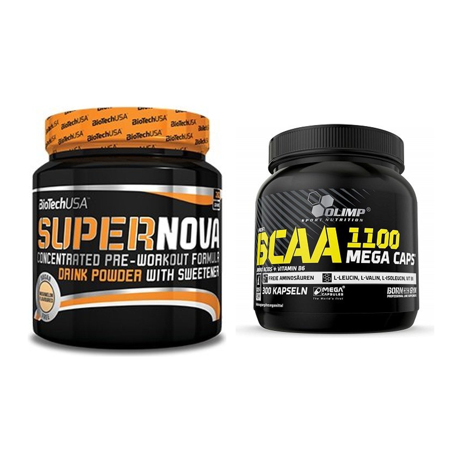 Trainings-Set: BioTech Supernova + Olimp BCAA Mega Caps – alle enthaltenen Artikel
