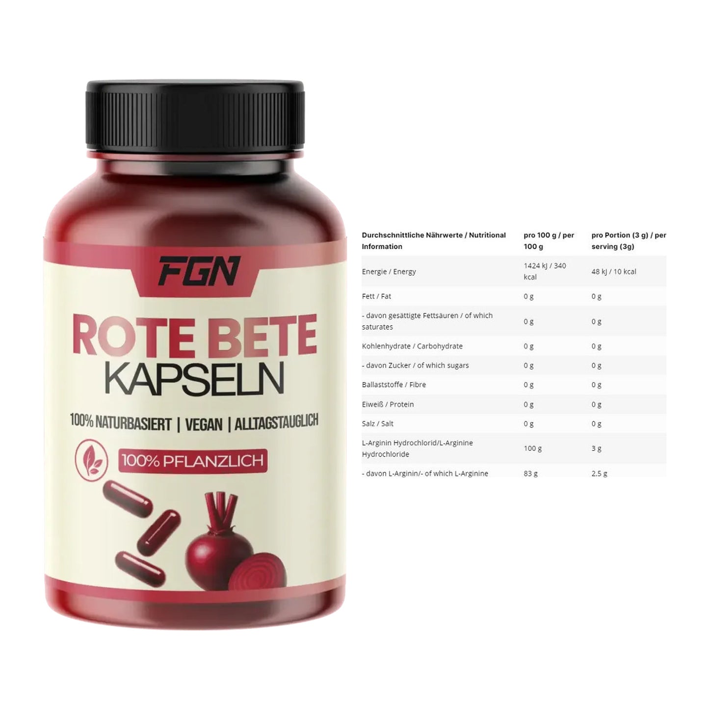 Trainings-Set: FGN Rote Beete + INLEAD L-Arginin HCL – alle enthaltenen Artikel