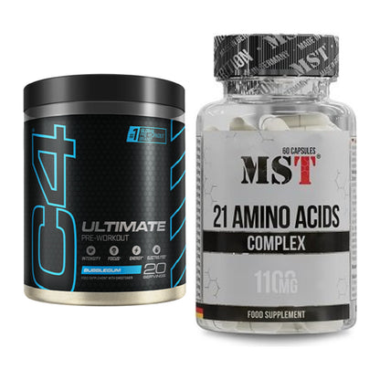 Trainings-Set: Cellucor C4 ULTIMATE 20 Serv. + MST 21 Amino Acids – alle enthaltenen Artikel