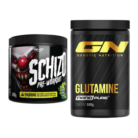 Trainings-Set: AK47 Labs Schizo Pre-Workout + GN Nano Pure Glutamine – alle enthaltenen Artikel