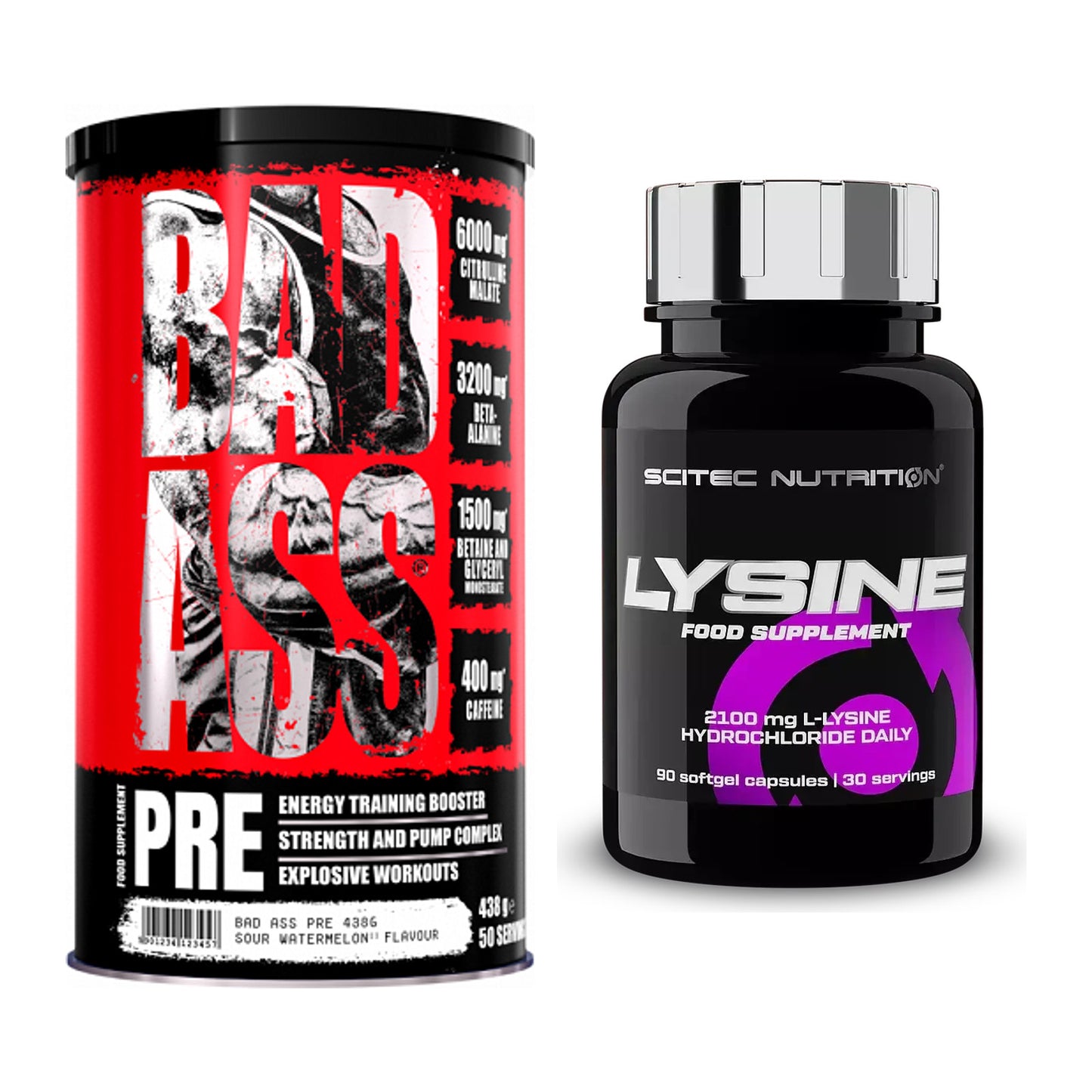 Trainings-Set: BAD ASS Pre + Scitec Lysine – alle enthaltenen Artikel