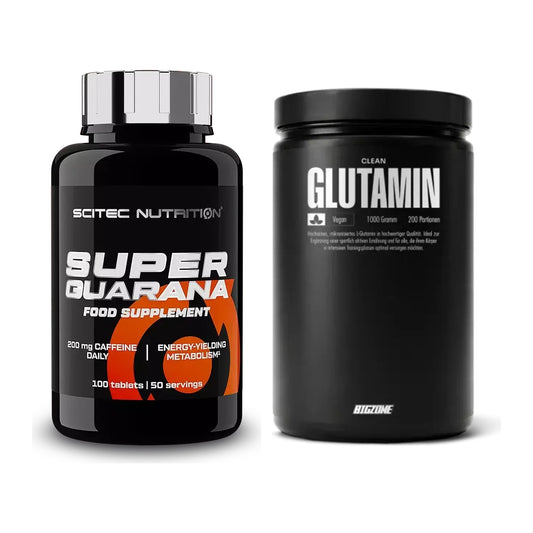 Trainings-Set: Scitec Super Guarana 100 Tabl. + Big Zone Glutamin – alle enthaltenen Artikel