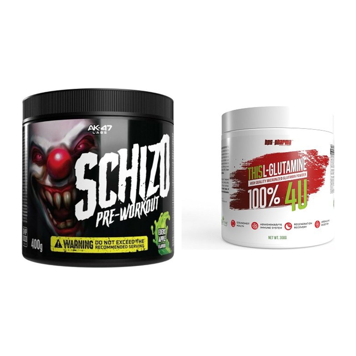 Trainings-Set: AK47 Labs Schizo Pre-Workout + BPS-Pharma This Glutamin – alle enthaltenen Artikel