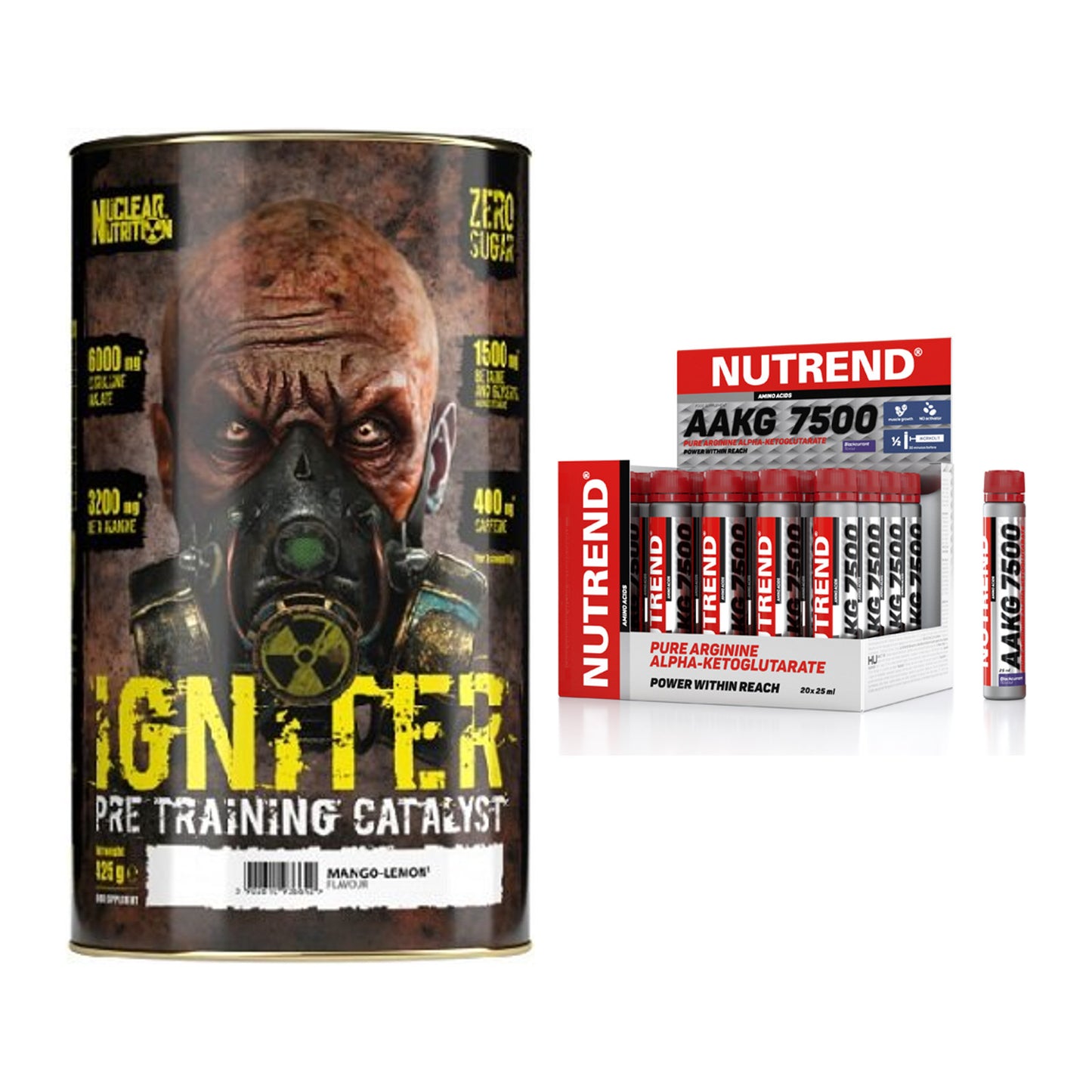 Trainings-Set: Nuclear Nutrition IGNITER + Nutrend AAKG 7500 Shots – alle enthaltenen Artikel