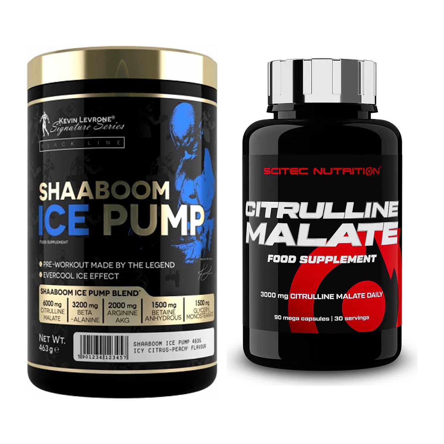Trainings-Set: Kevin Levrone Shaaboom Ice + Scitec Citrulline Malate – alle enthaltenen Artikel