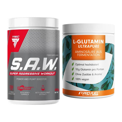 Trainings-Set: Trec Nutrition SAW Booster + ProFuel Glutamin Ultrapure – alle enthaltenen Artikel